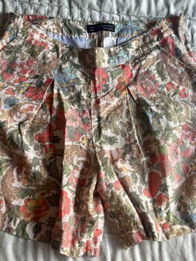 Peruvian Connection Linen Print Shorts - Size 12